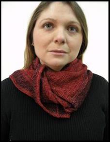 mobius scarf tucked into itself at neck